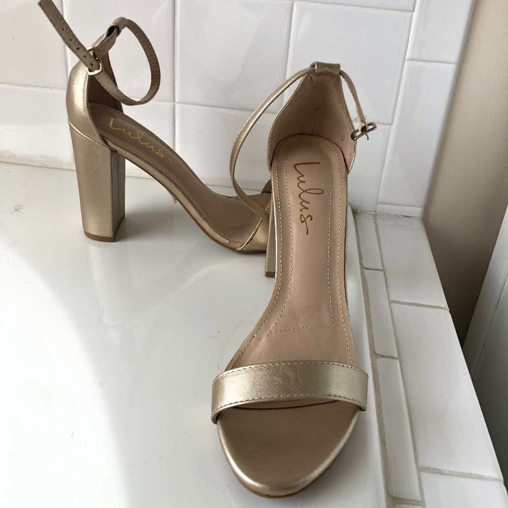 Gold Ankle Strap Heel